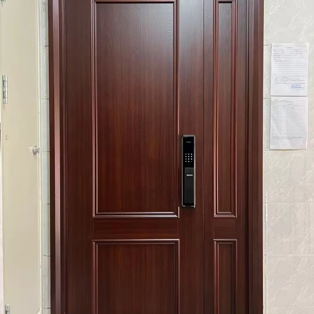 Деревянная белая стальная защитная дверь для домашнего офиса, коммерческая огнеупорная перлитовая перфорированная отделка для предотвращения пожаров