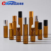 Flacons compte-gouttes en verre brun pour huiles essentielles de 3 ml, 5 ml, 10 ml avec bouchon en métal et en plastique