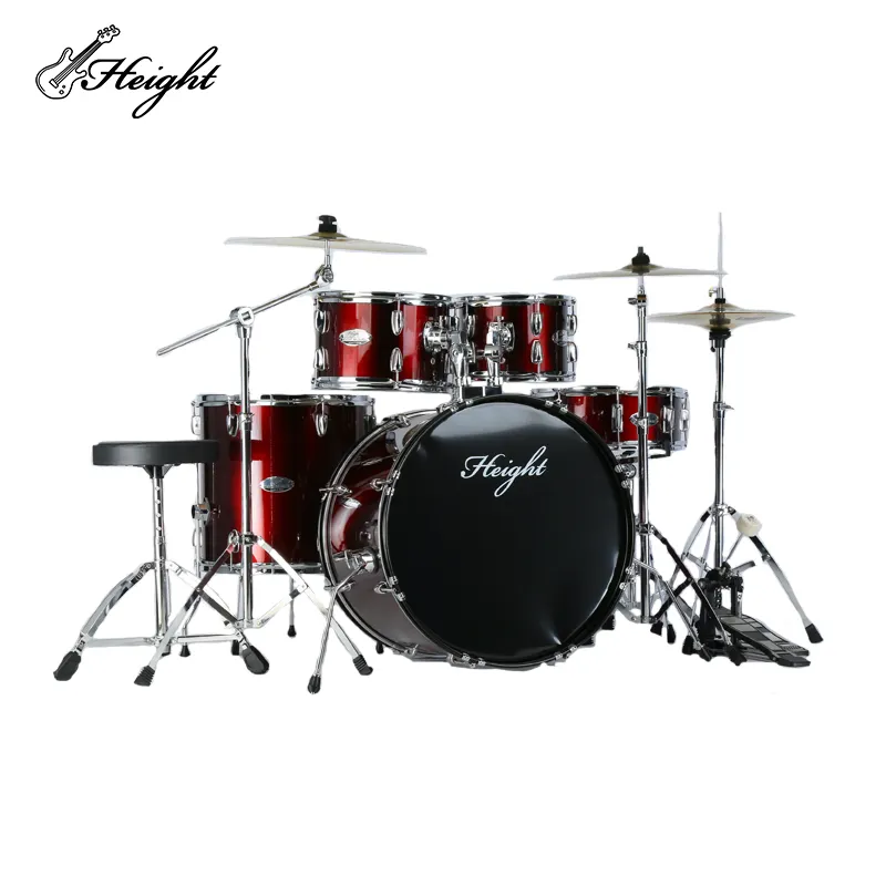 2022 heißer Verkauf Lager 5 Stück 7 Stück 9 Stück Drum Kit mit 3 Becken 4 Becken Drum Kit Preis mit Becken Set Drum Set zum Verkauf