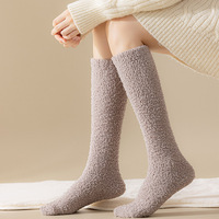 Chaussons d'hiver en peluche pour femmes, chaussettes chaudes