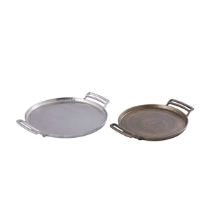 <b>Round</b> Metal <b>Serving</b> <b>Tray</b> with Handles Decorative <b>Serving</b> Platter for Food <b>Serving</b> Kitchen Restaurant Home Use - Product Image 4