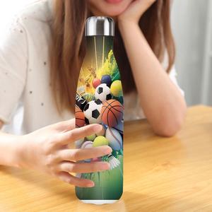 Borraccia Termica 2026 da 500ml (17oz) in Acciaio Inossidabile a Doppia Parete, Riutilizzabile, per Sport, a Forma di Pallone da Calcio, Isolamento Sottovuoto, Mantiene Caldo/Freddo 12-24h, Ideale per Cola - Vendita all'Ingrosso - Product Image 4