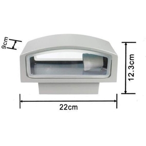 Supporto per lampada da parete esterna in alluminio e vetro E27 presa Max 60W colore grigio luci solari esterne impermeabili - Product Image 4