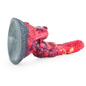 NNSX Peso Neto 498g Dildo de Silicona Artificial Curvo Color Dragón de Fuego, Artefacto de Masturbación Femenina, Producto de Tapón Anal - Product Image 6