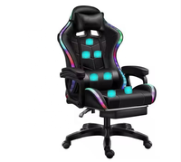 Chaise de jeu ergonomique avec lumières LED, chaise de jeu Foshan avec fonction de massage, chaise de jeu avec repose-pieds