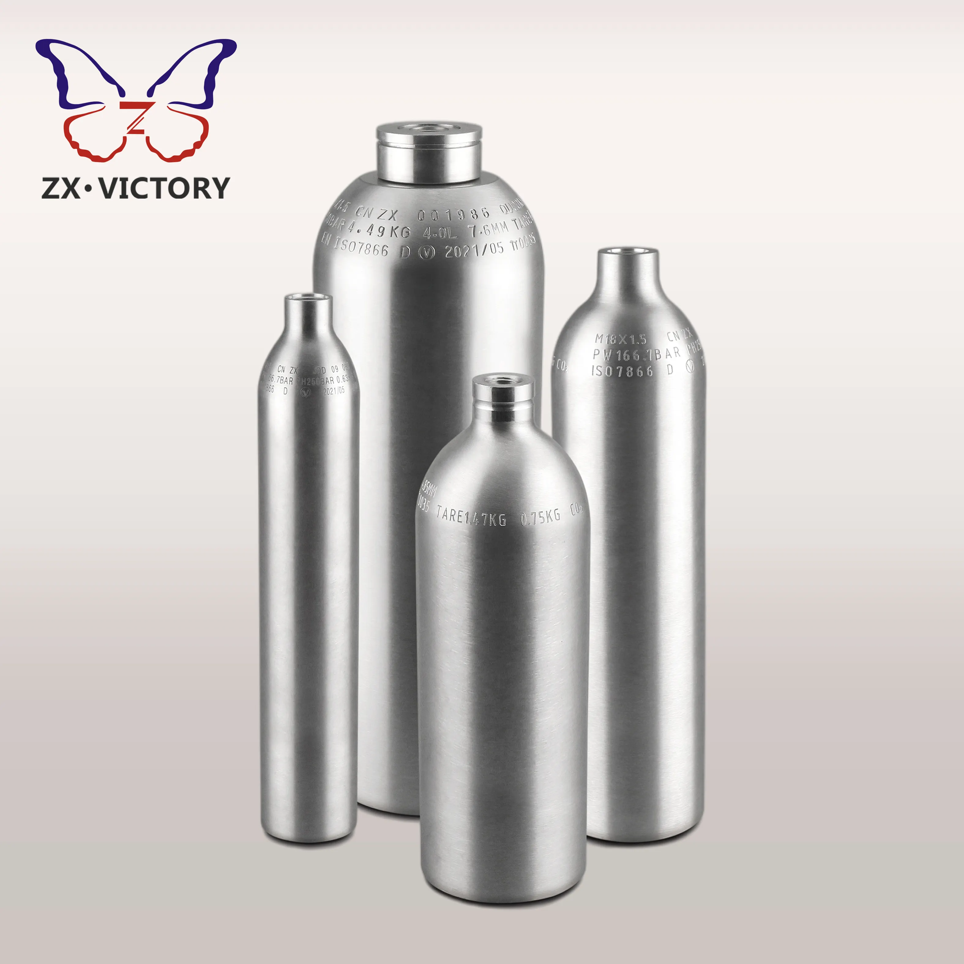 Factory Outlet Tped 0.29 L - 21.5 L Hoge Drukvat Aluminium Gas Cilinder Tank Fles Voor CO2 Drank Soda machine