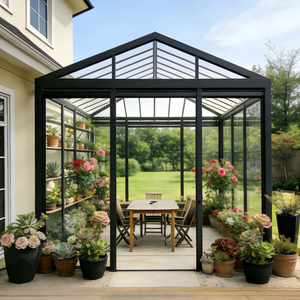 Serre en verre moderne pour résidence, abri en verre, gazebo, véranda, petit système de pergola inclinée en aluminium avec verre trempé - Product Image 4