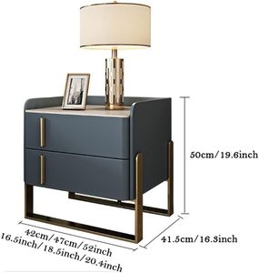 Tables de chevet, table de chevet avec 2 tiroirs en bois, table de chevet avec pieds en forme de U, table de chevet simple - Product Image 2