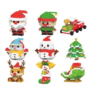 W1401-1409 Babbo Natale albero di natale particelle di diamanti blocco di plastica modello giocattolo regalo per bambini ragazzi - Product Image 1