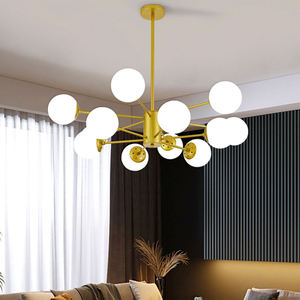 Lustres à bulles blanches suspendus Salon Luminaires boule de verre modernes nordiques Lampes suspendues - Product Image 3