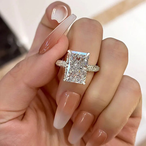 Geometric <b>Crystal</b> <b>Ring</b> Platinum Color Women's Jewelry Gift For Girlfriend - Product Image 1