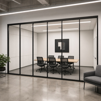 Cloison modulaire insonorisée en verre pour salle de réunion, cadre en aluminium, double vitrage, installation facile et rapide