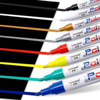Stylo marqueur pour pneus de voiture en vente chaude, stylo marqueur permanent en peinture, plastique PP 6 mm, crayon de maquillage permanent personnalisable, tête inclinée