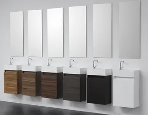 定制现代易清洁白色长方形树脂石材浴室洗手盆台面水槽