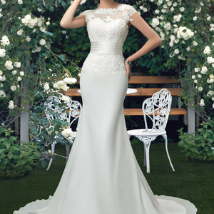 ชุดแต่งงาน S1287Q 2025 รุ่นใหม่ ทรงยาว เอวกลาง ดีไซน์สวยหรู แขนกุด โชว์หลังบางเบา สไตล์เทพนิยาย - Product Image 1