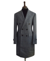 Manteau en laine chaud d'hiver haut de gamme pour hommes Manteau long classique formel avec fermeture à double boutonnage