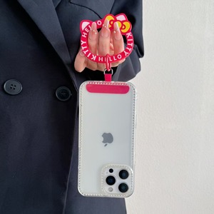 Bracelet de téléphone en silicone avec nœud papillon KT, cordon de poignet, clip, pendentif pour étui, bouteille d'eau <span class=keywords><strong>et</strong></span> sac, modèle 00168 5cm - Product Image 3