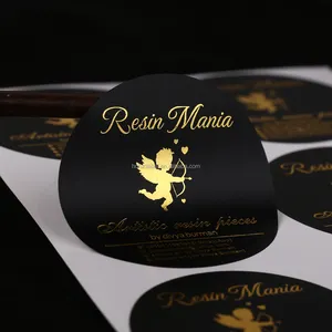 High Quality Container Warning Logo Labels Customized Printing Gold Foil Label Sticker For Candle Jar