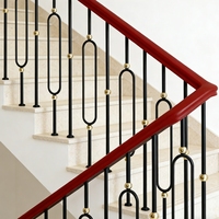 Balustres ovales décoratifs en fer forgé massif pour escaliers, avec boule dorée, pour la décoration intérieure et de balcon