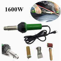 Pistolet à air chaud électrique 1600W Torche de soudage Kits de toiture en plastique avec rouleau en silicone Buse plate et élément chauffant
