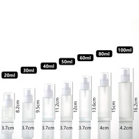 Flacon pulvérisateur et pompe à lotion en verre mat vide, avec logo personnalisé, pour cosmétiques, 20ml~100ml, vente en gros