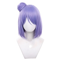 Vente en gros Konan perruque Cosplay 35cm court Violet N Aruto Anime Peluca cheveux synthétiques résistants à la chaleur perruque Cosplay avec une queue de cheval