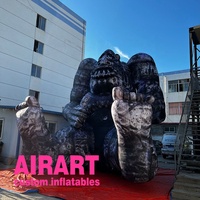 Sculpture de montagne d'homme de pierre géant gonflable de haute qualité, statue de bâtiment en pierre gonflable pour l'affichage