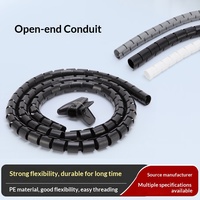 Tube de gestion de câbles en PE plastique, manchon de protection pour rangement de fils, organisateur de câbles, attache-câbles pour ordinateur, anti-morsure, anti-emmêlement