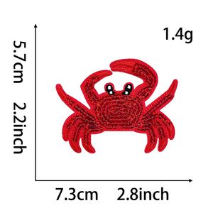 Patch thermocollant en tissu brodé de sequins, motifs été, plage, surf, lunettes de soleil, corail, pieuvre, serviette - Product Image 6