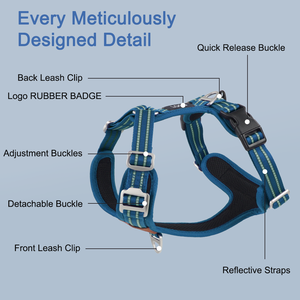 Arnés de perro Funky de diseñador de lujo ODM, accesorios de arnés de perro reflectante de fácil ajuste, logotipo ajustable, entrenamiento de perro sin tirones a la moda - Product Image 6