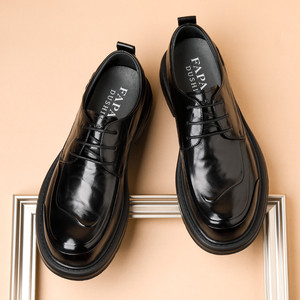 Chaussures habillées en cuir pour hommes Fapai Dushi, noires, à lacets, style Oxford, pour le bureau, toutes saisons - Product Image 4