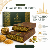 Vente en gros de confiseries au cacao de style moyen-oriental, Kunafa croustillant fourré au beurre de noix, friandises halal de qualité alimentaire
