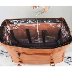 Bolsa de transporte de botellas de yute para 6 botellas de vino o cerveza, impermeable, de cuero PU, para pícnic al aire libre, muestra gratuita. - Product Image 5