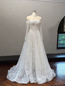 MQW02299 Vestido <span class=keywords><strong>de</strong></span> <span class=keywords><strong>Novia</strong></span> <span class=keywords><strong>de</strong></span> Encaje Completo con Cuentas, Perlas, Cordones y Cintura Estilo Vichy - Product Image 6