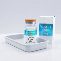 Étiquettes personnalisées en vinyle holographique VS-201 Peptid, résistantes à l'eau et à la chaleur, adhésives puissantes, pour flacons de 3 ml, 5 ml, 10 ml