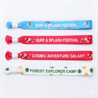 Bracelet en tissu polyester personnalisé avec logo imprimé, écologique, pour événements, avec fermeture unidirectionnelle, vente en gros