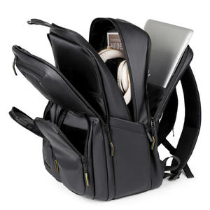 Sac à dos pour ordinateur portable multifonctionnel de grande capacité pour hommes, logo personnalisé, fermeture éclair en PU, imperméable, pour le collège, les voyages d'affaires - Product Image 5