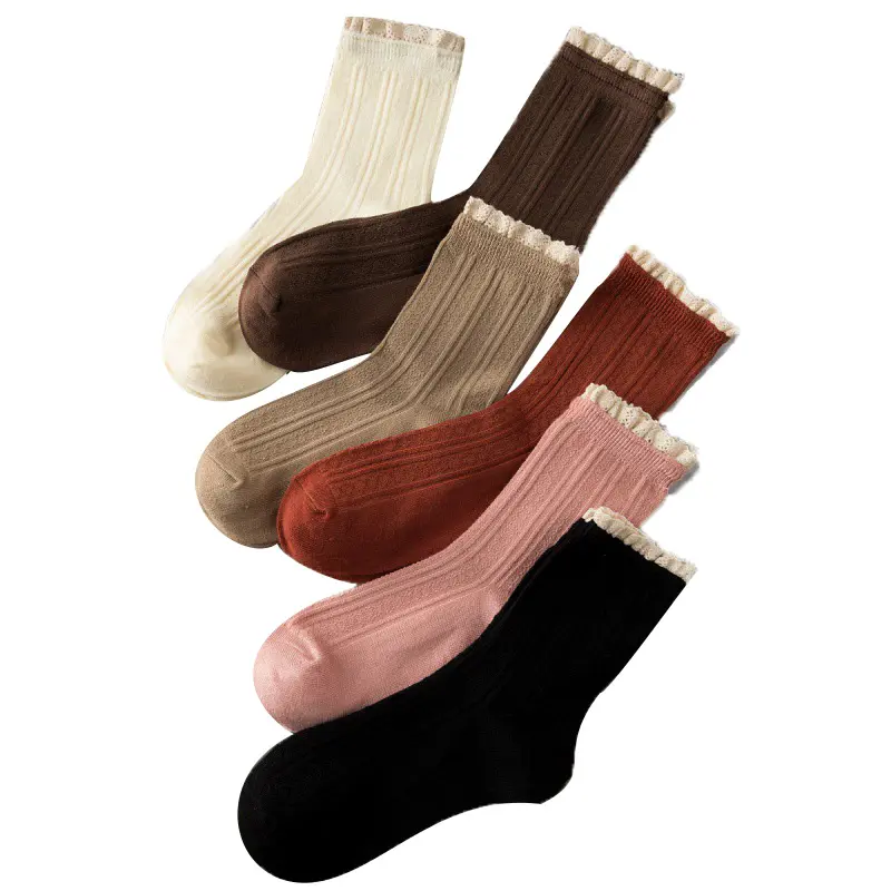 Großhandel Soft Comfortable Premium Qualität Rüschen Rüschen Cute BAMBUS SOCKEN für Frauen Kinder