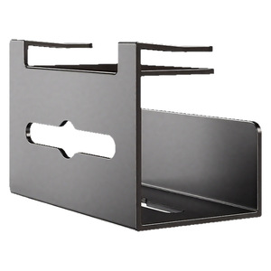 Wall Mounted Paper Towel Holder Rectangle Spear Gray Plastic Wrap Dishcloth Storage Rack Punch Free Installation - Product Image 5