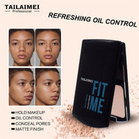 Tailaimei Poudre Ultra-Fine Biscuit er, Source E-commerce Transfrontalier, Kit de Fond de Teint Mat Longue Tenue pour Estomper les Pores