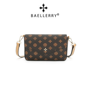 Baellerry Women's Crossbody Bag Coffee Floral Print 7 Inch Horizontal <b>Square</b> Cover Type Everyday Use - Product Image 2