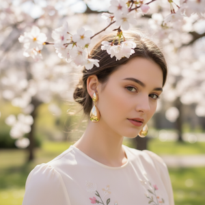 Gioielli di moda donna di alta qualità alla moda con Design floreale orecchini per primavera stile religioso principale pietra diamante di perle prezzo - Product Image 3