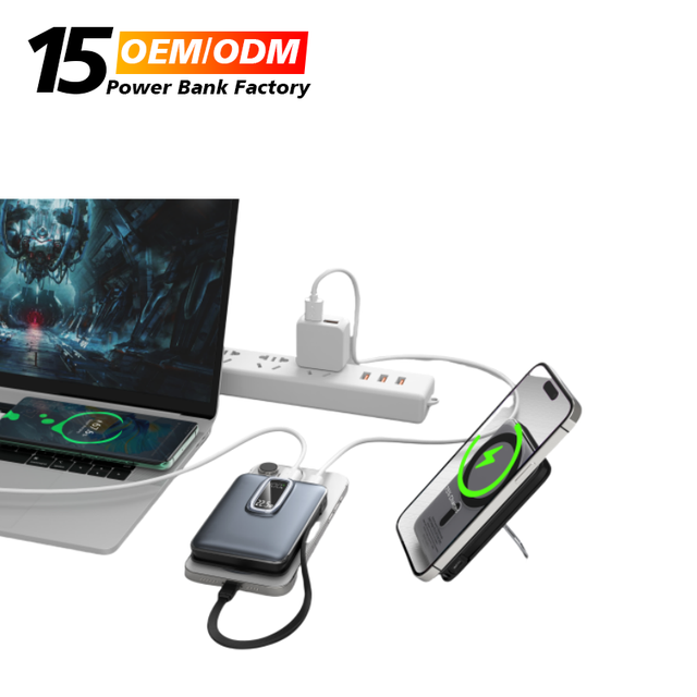 Brand-new PD 22.5W Magnetic Fast Power Bank10000mAh 15W Wireless Charging LED Display and Digital Stand 10000mAh Power Bank