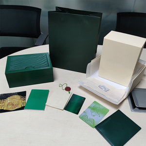 Boîte à montre verte de luxe, ensemble complet avec sac, <span class=keywords><strong>livret</strong></span>, cartes, emballage de rangement de montre haut de gamme - Product Image 1