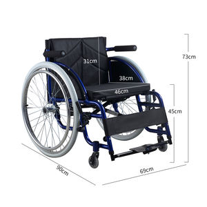 Precio de fábrica Silla deportiva de ruedas plegable para centro de rehabilitación Aleación de aluminio Tipo de ocio Silla de ruedas deportiva - Product Image 3