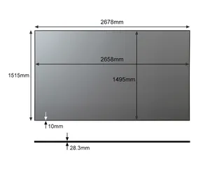 Pantalla de proyección de marco estrecho con cristal negro PET para Proyector láser, 100 '', 120'', 16:9 UST CLR/ALR, 120 pulgadas