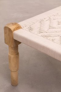 Mesa de centro de madera maciza Jodhpuri Woods con diseño Charpayi para sala de estar, mesa central tradicional hecha a mano, estilo rústico étnico - Product Image 3