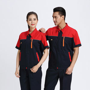 Autorepair مجموعة ملابس حماية العمل الصيف البوليستر القطن سستة ملابس العمل عاكس ورشة عمل موقع بدلة العمل - Product Image 4