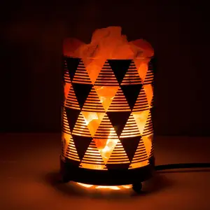 High Circle Basket Himalaya Pink Salz lampe Nachtlicht gürtel Pink Salt Rock Block und Dimmer