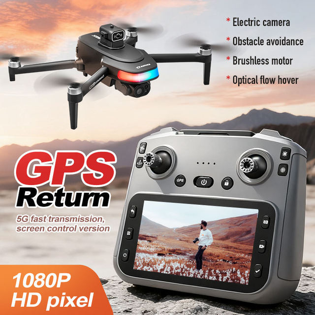 2025 Beginner Obstacle Avoidance Drones GPS Smart Aircraft Brushless Motor 90 Degree Angle Self-Stabilizing Dual Camera